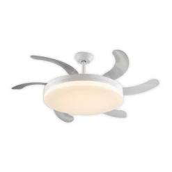 LED-kattotuuletin Vento valkoinen/kirkas, DC Ø 150 cm hiljainen