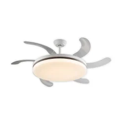 LED-kattotuuletin Vento valkoinen/pronssi/kirkas, Ø 150 cm hiljainen
