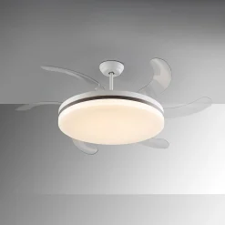 LED-kattotuuletin Vento valkoinen/pronssi/kirkas, Ø 150 cm hiljainen