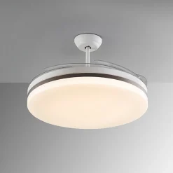LED-kattotuuletin Vento valkoinen/pronssi/kirkas, Ø 150 cm hiljainen