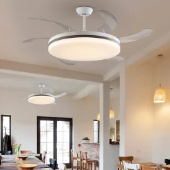 LED-kattotuuletin Vento valkoinen/pronssi/kirkas, Ø 150 cm hiljainen