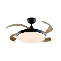 LED-kattotuuletin Venturi musta/savunvärinen DC Ø 106 cm hiljainen