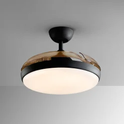 LED-kattotuuletin Venturi musta/savunvärinen DC Ø 106 cm hiljainen