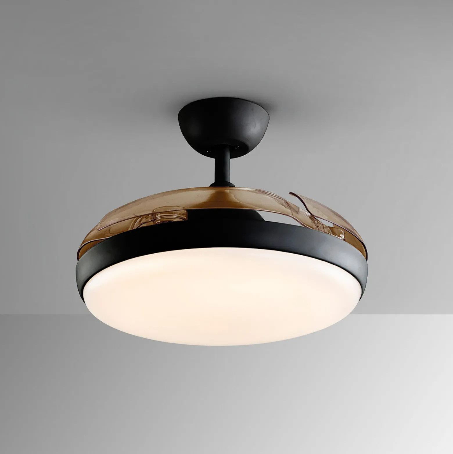 LED-kattotuuletin Venturi musta/savunvärinen DC Ø 106 cm hiljainen