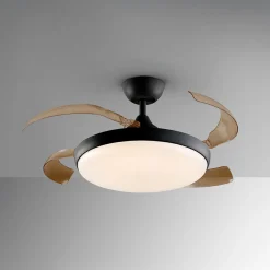 LED-kattotuuletin Venturi musta/savunvärinen DC Ø 106 cm hiljainen