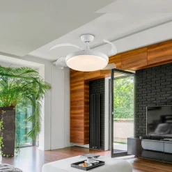 LED-kattotuuletin Venturi valkoinen/kirkas DC, Ø 106 cm hiljainen