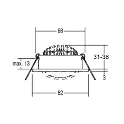 LED-kattouppospotti Dione 4 000 K valkoinen