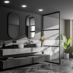 LED-kattouppospotti Kulana Mini IP44 3x, kromi
