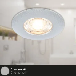 LED-kattouppospotti Kulana Mini IP44 3x, kromi