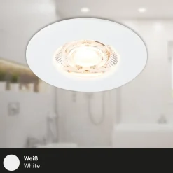 LED-kattouppospotti Kulana Mini IP44 3x, valkoinen