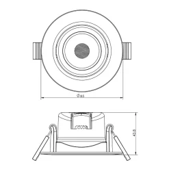 LED-kattouppovalaisin SMD 68 230V, valkoinen 2700 K