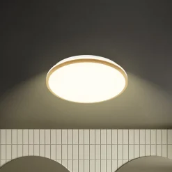 LED-kattovalaisin Acorus, Ø 33 cm, valkoinen/puunvärinen, IP44
