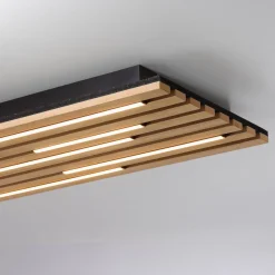LED-kattovalaisin Akustik, 80 x 30 cm, luonnonpuuta, metallia