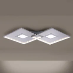 LED-kattovalaisin Amara, kaksi neliötä, hopea