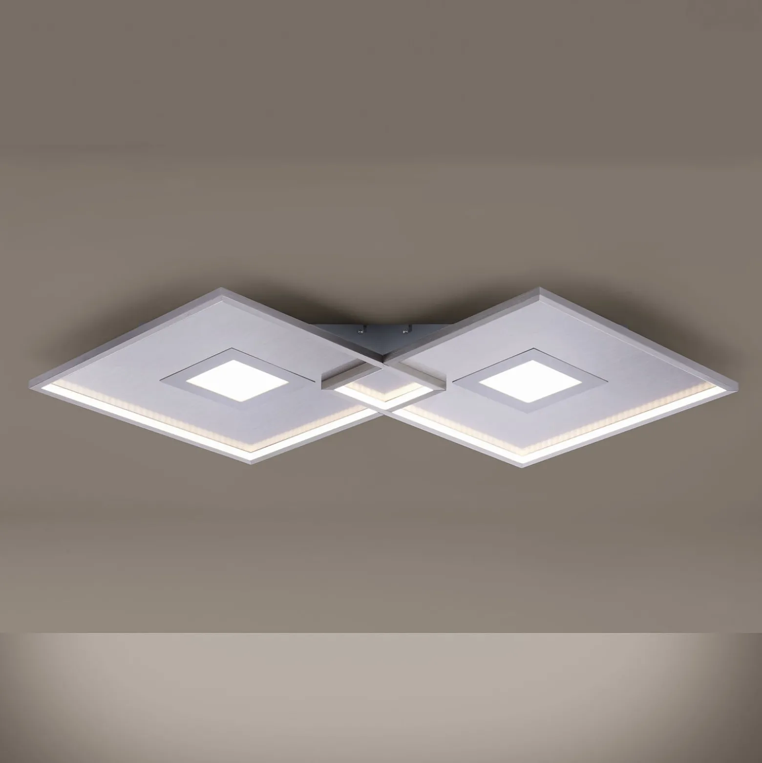 LED-kattovalaisin Amara, kaksi neliötä, hopea