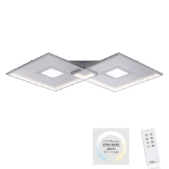 LED-kattovalaisin Amara, kaksi neliötä, hopea