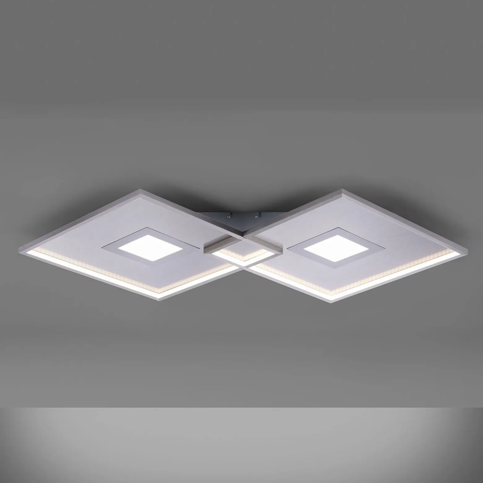 LED-kattovalaisin Amara, kaksi neliötä, hopea