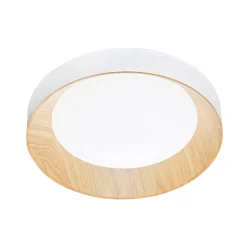 LED-kattovalaisin Arka, Ø 40 cm, valkoinen/puun näköinen, metalli, CCT