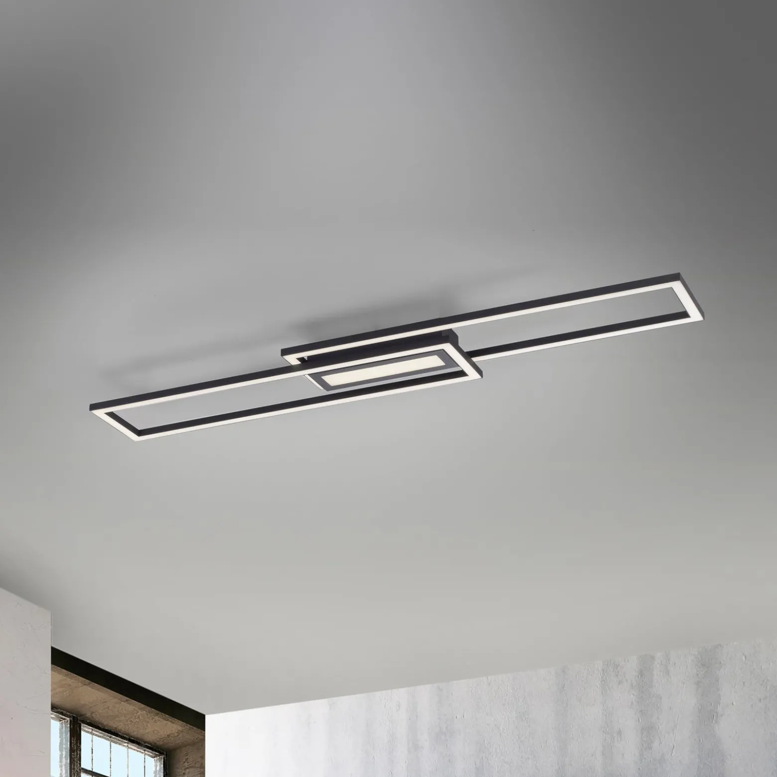 LED-kattovalaisin Asmin, CCT, musta, 95x17,5cm