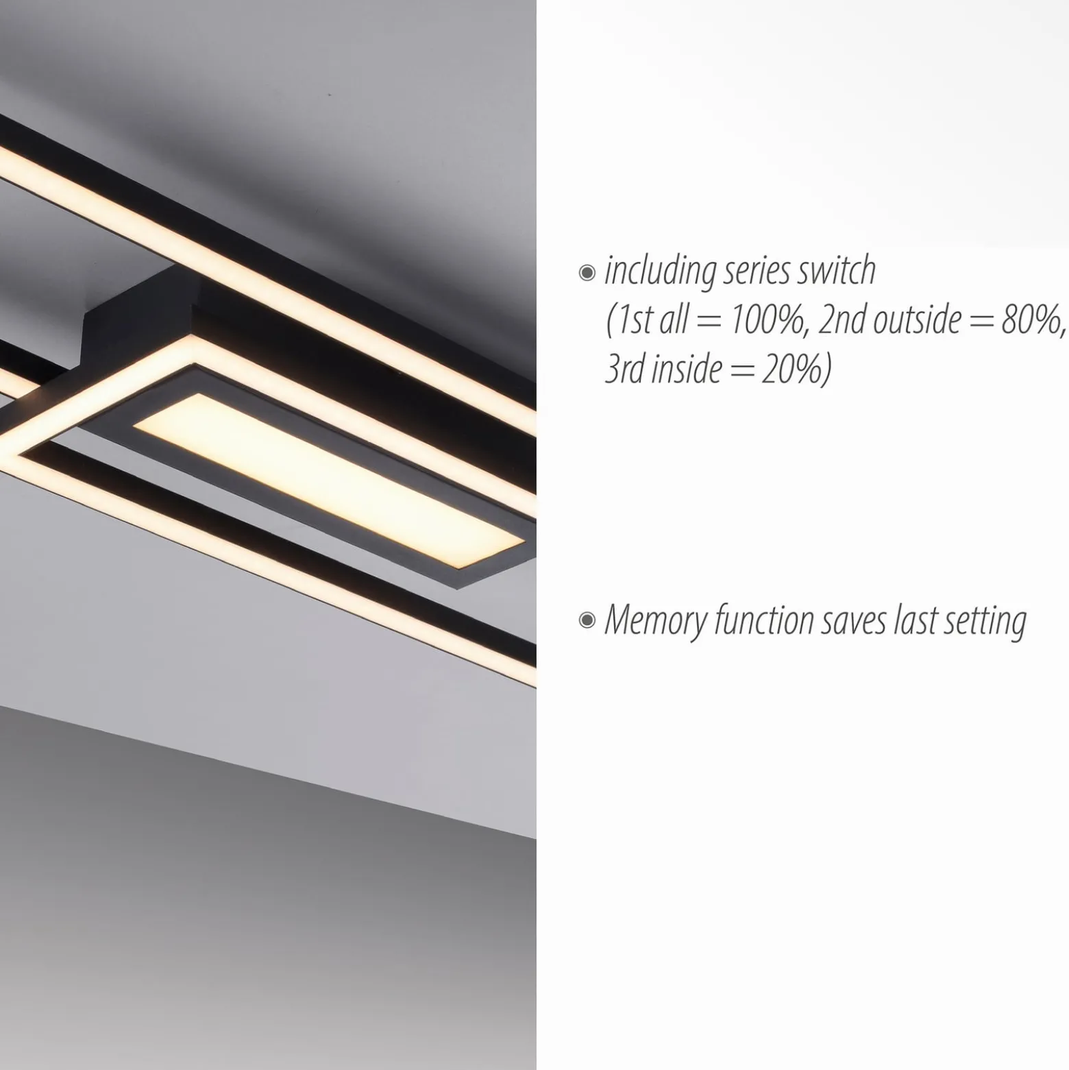 LED-kattovalaisin Asmin, CCT, musta, 95x17,5cm