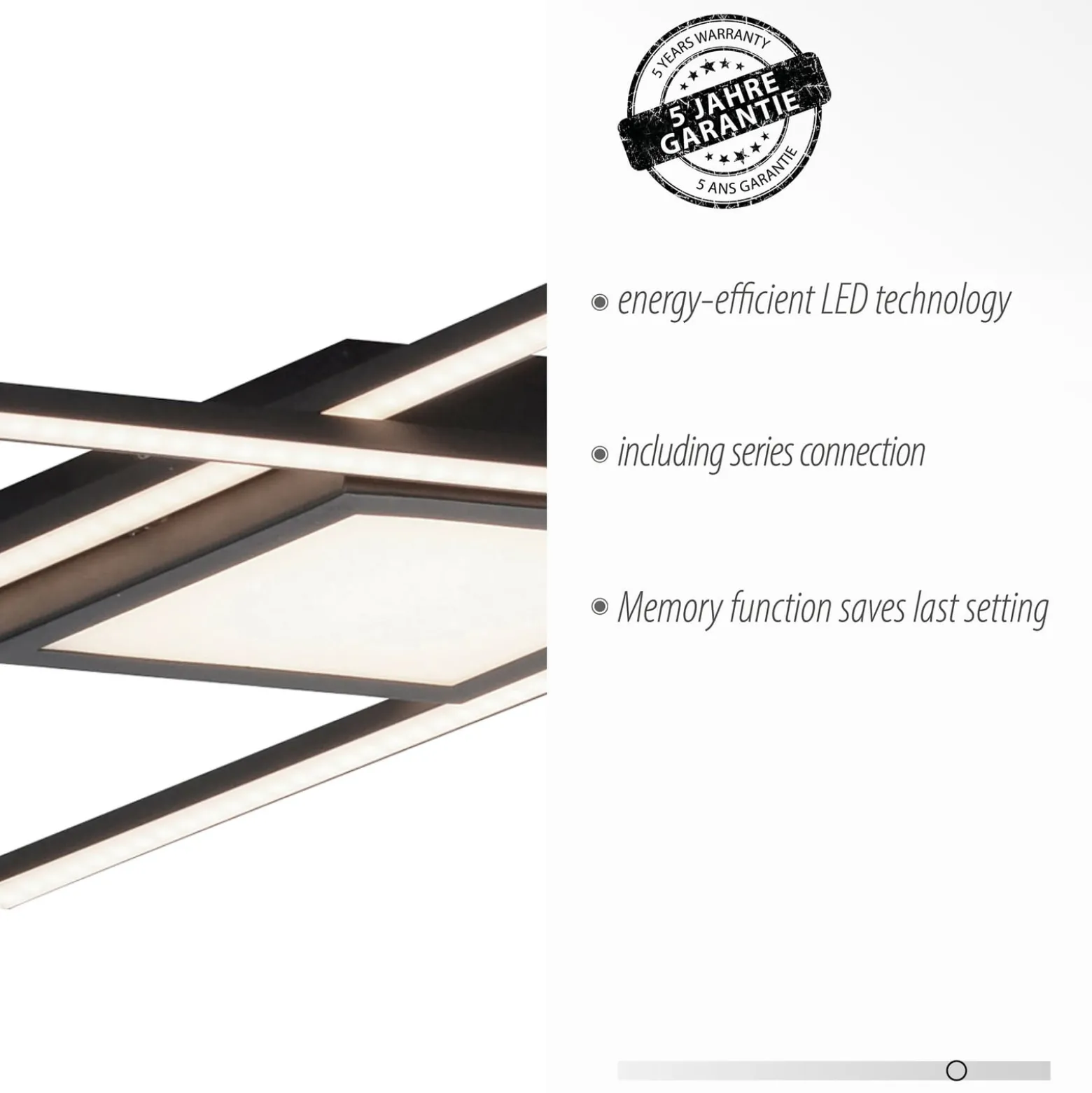 LED-kattovalaisin Asmin, CCT, musta, 106x37cm