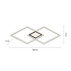 LED-kattovalaisin Asmin, CCT, musta, 106x37cm