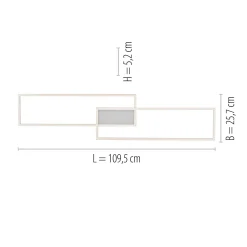 LED-kattovalaisin Asmin, CCT, teräs, 109,5x25,7cm