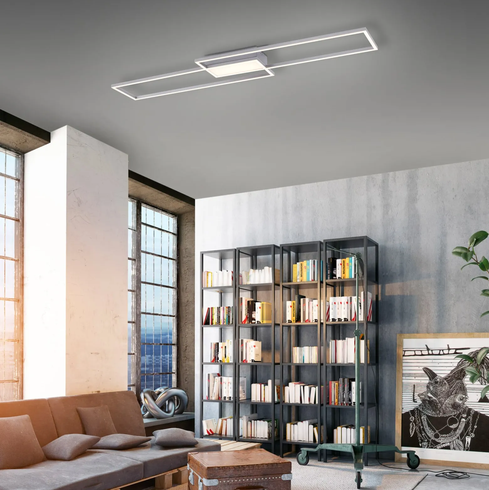 LED-kattovalaisin Asmin, CCT, teräs, 109,5x25,7cm
