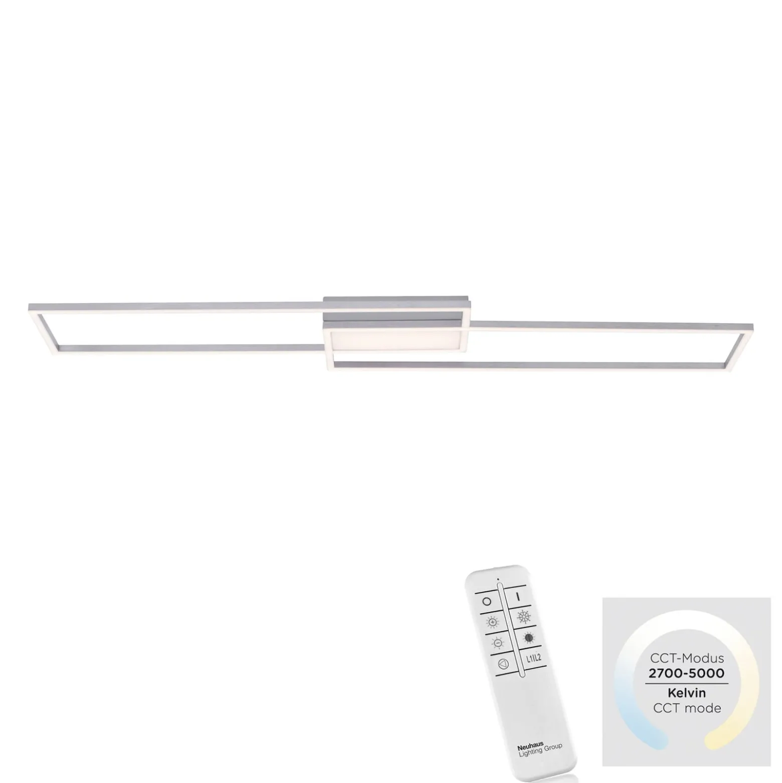 LED-kattovalaisin Asmin, CCT, teräs, 109,5x25,7cm