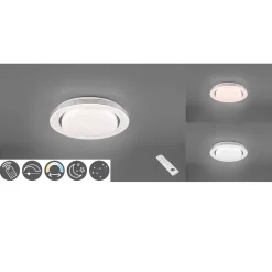 LED-kattovalaisin Atria, Ø 27 cm, valkoinen, muovi, CCT