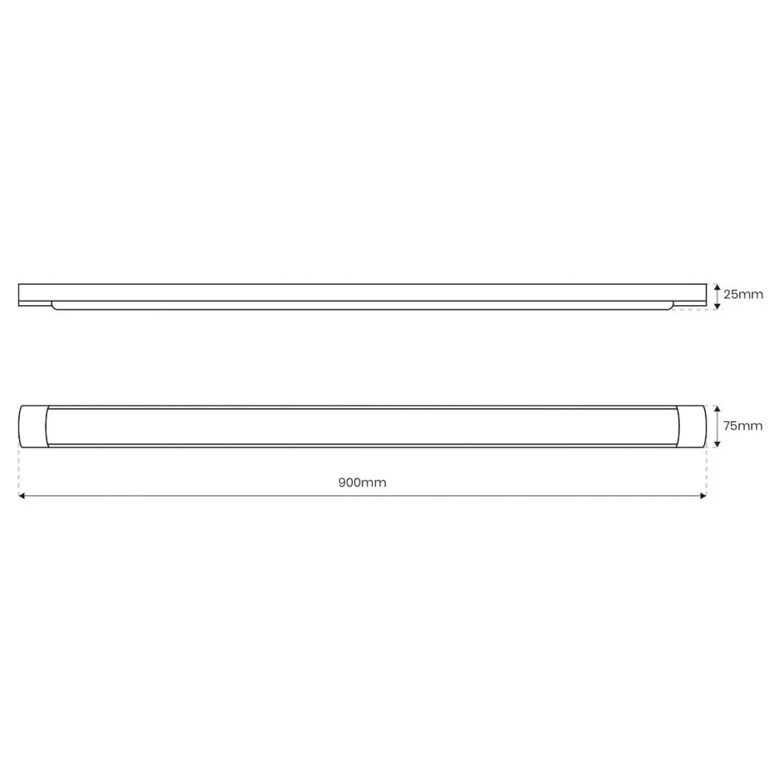 LED-kattovalaisin Batten, pituus 90 cm, alumiini, valkoinen, 4 000 K