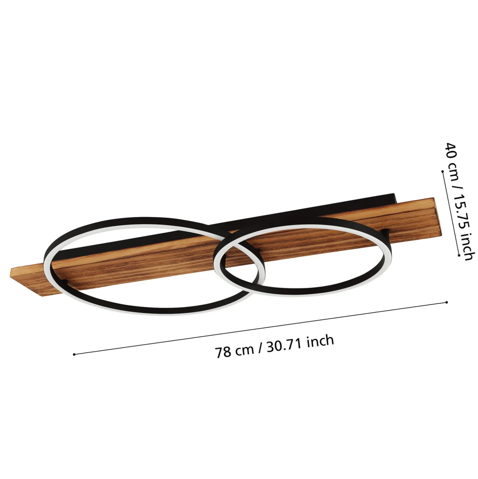 LED-kattovalaisin Boyal, ruskea, pituus 78 cm, puu, 2-valo.