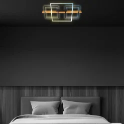LED-kattovalaisin Cadre, CCT, 75 cm, musta, puu