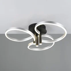 LED-kattovalaisin Caruso, alumiini/musta, Ø 66 cm, metalli CCT himmeä