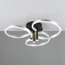 LED-kattovalaisin Caruso, alumiini/musta, Ø 66 cm, metalli CCT himmeä