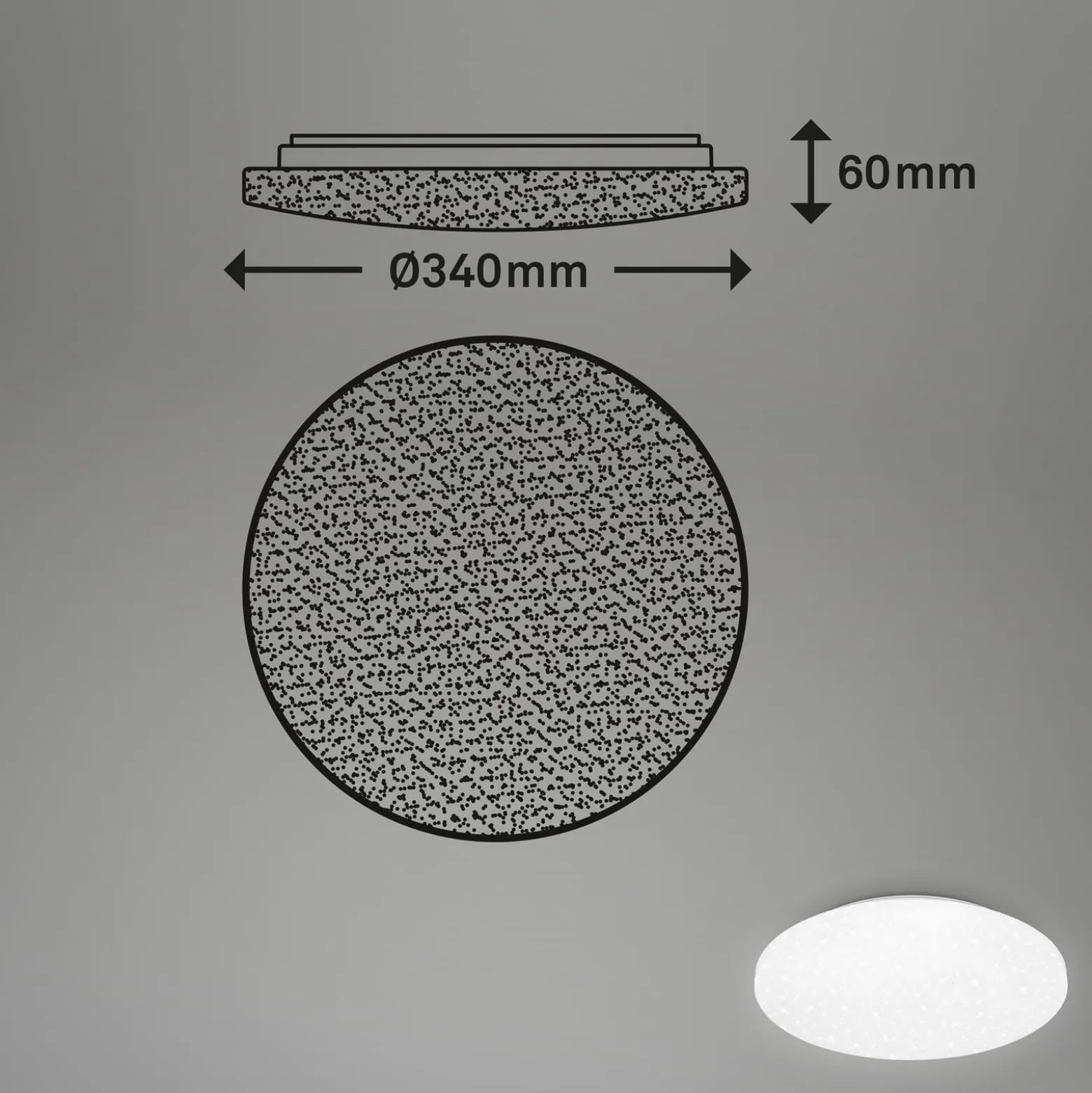 LED kattovalaisin Case IP44 tähtitaivas 840 Ø 34cm