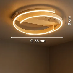 LED-kattovalaisin CIRCLY, hiekka, Ø 56 cm, kaukosäädin CCT himmennettävä
