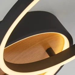 LED-kattovalaisin Curio Flush, puun näköinen