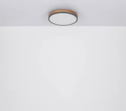 LED-kattovalaisin Doro, Ø 60 cm, tumma grafiitti/puu, puu, CCT