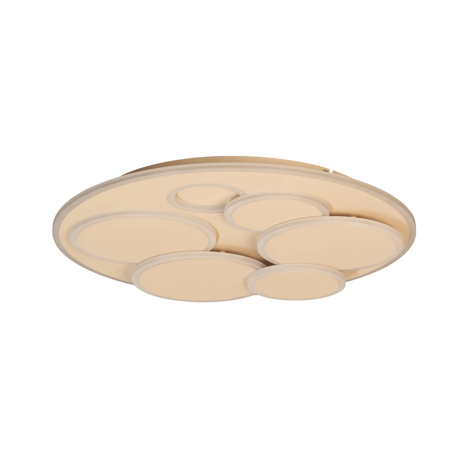 LED-kattovalaisin Dots, hiekanvärinen, Ø 50 cm, metalli/akryyli, CCT