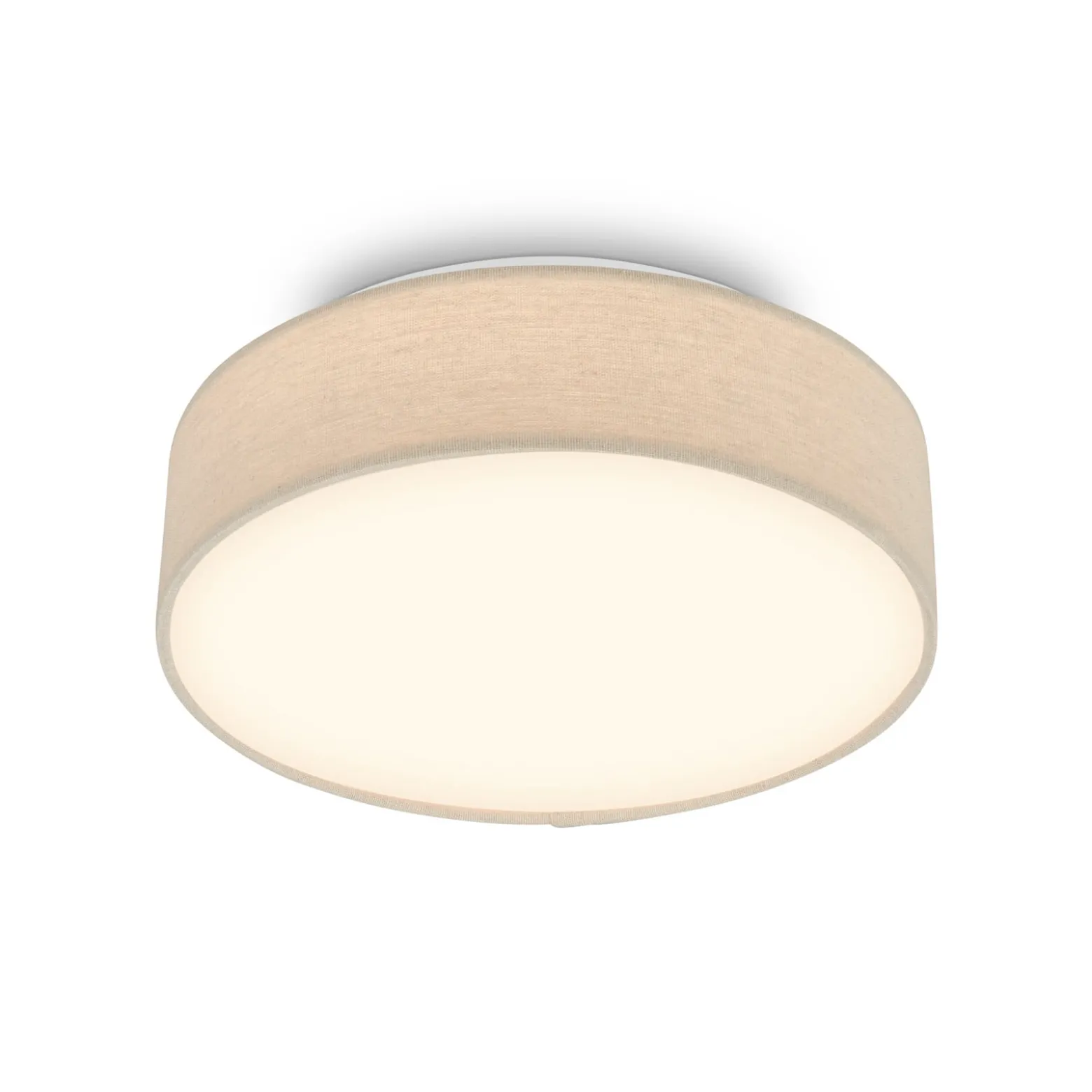 LED-kattovalaisin Duck, beige, halkaisija 30 cm, tekstiili, 3000 K