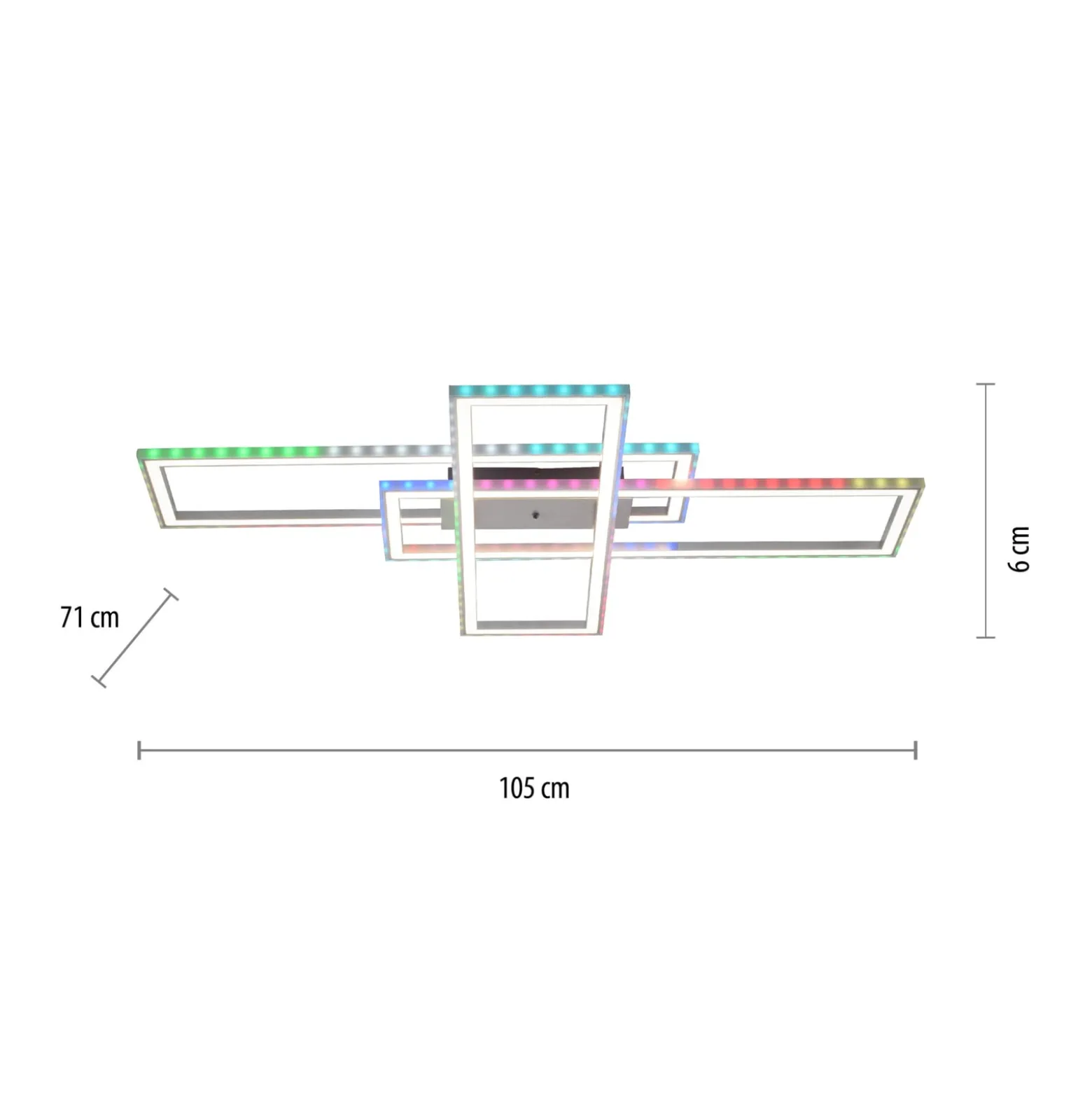 LED-kattovalaisin Felix60, 105 cm x 71 cm
