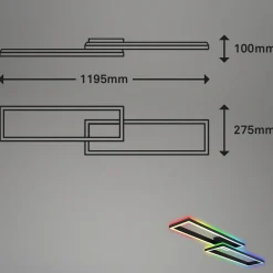 LED-kattovalaisin Frame 2-lamppuinen RGBW Backlight 119,5 cm