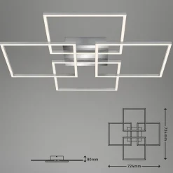 LED-kattovalaisin Frames, 4 neliötä, kääntyvä