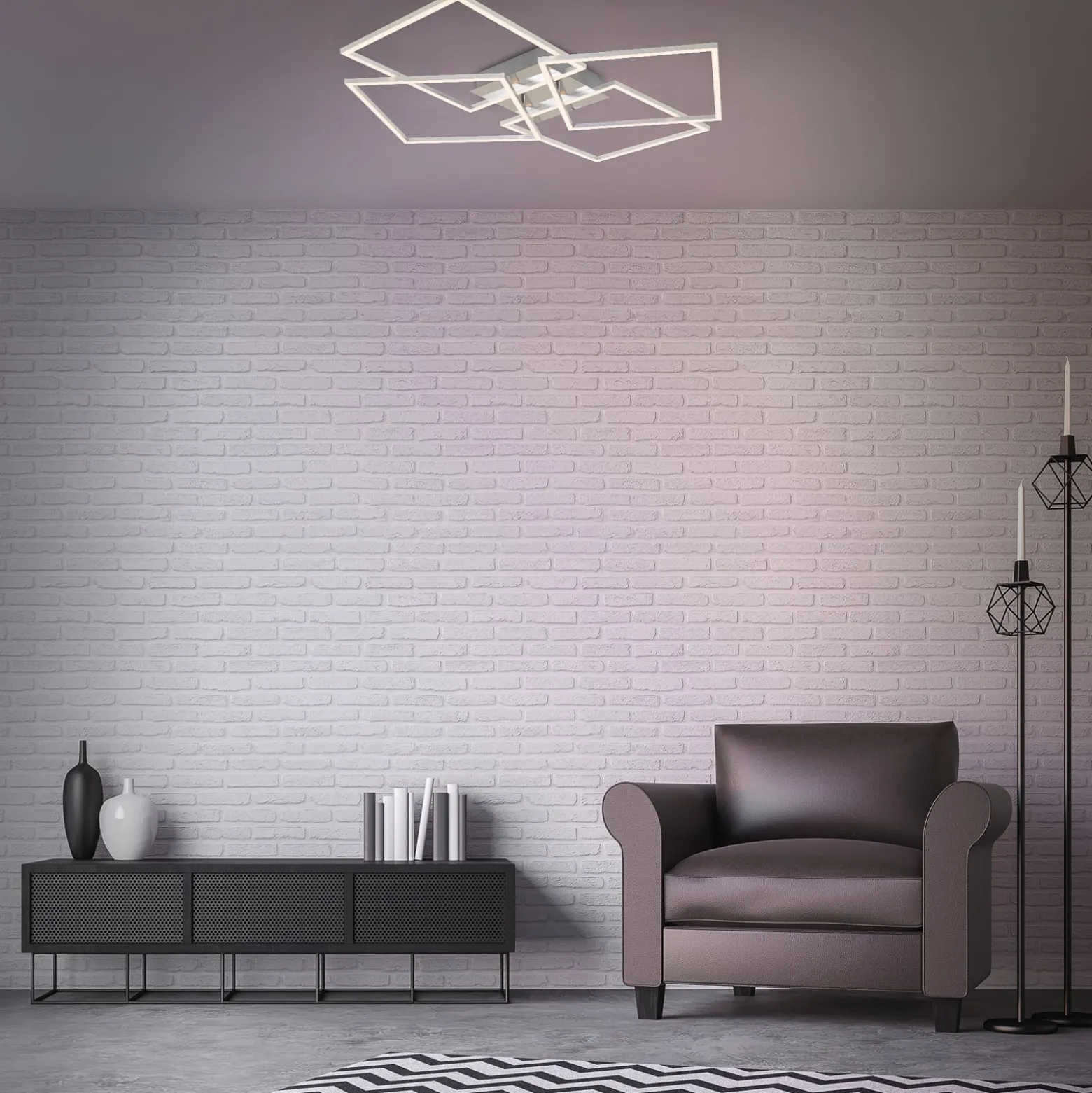 LED-kattovalaisin Frames, 4 neliötä, kääntyvä