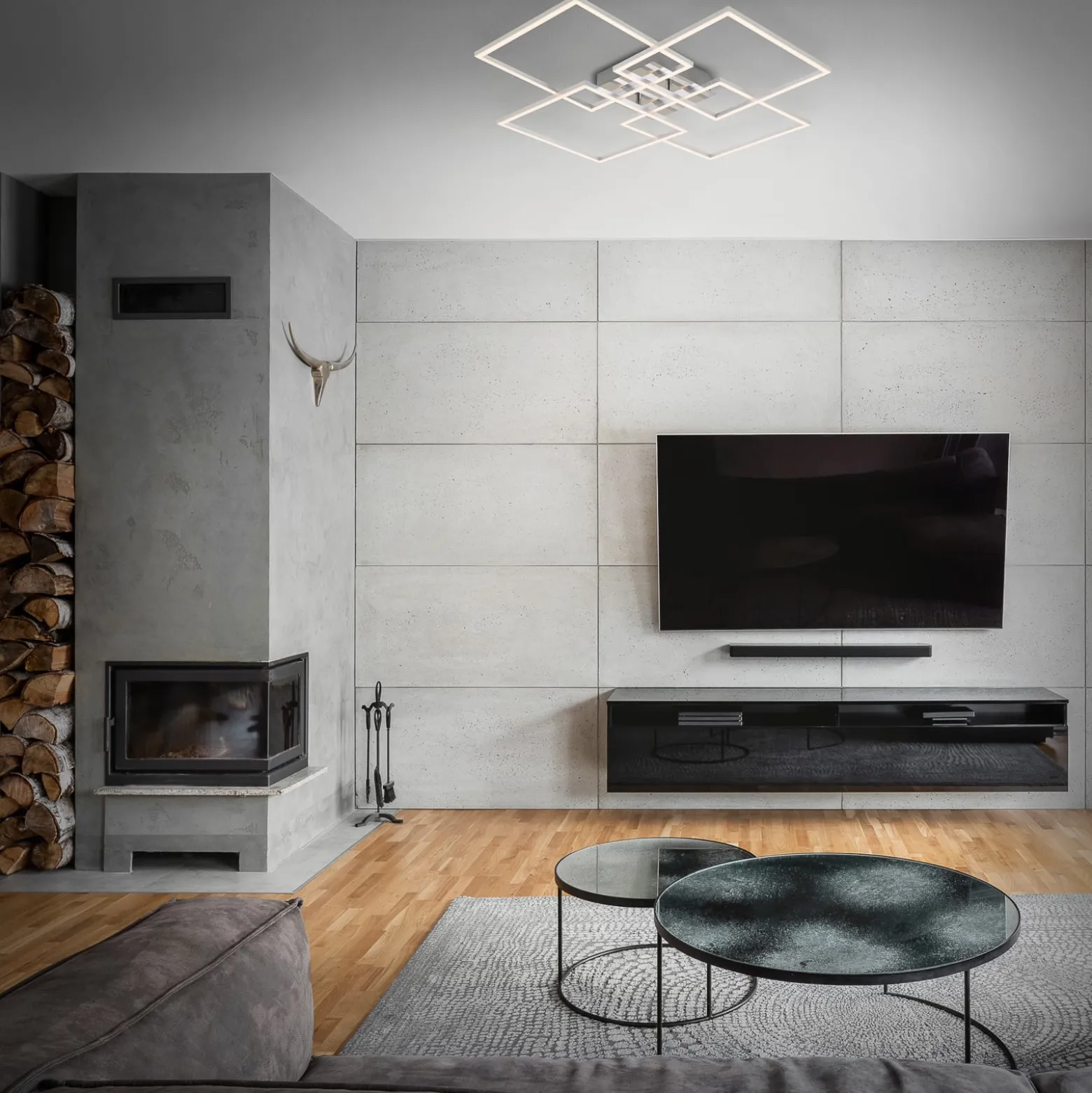 LED-kattovalaisin Frames, 4 neliötä, kääntyvä