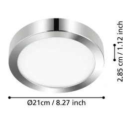 LED kattovalaisin Fueva 5 IP44 3000K kromi Ø21cm Ø21cm