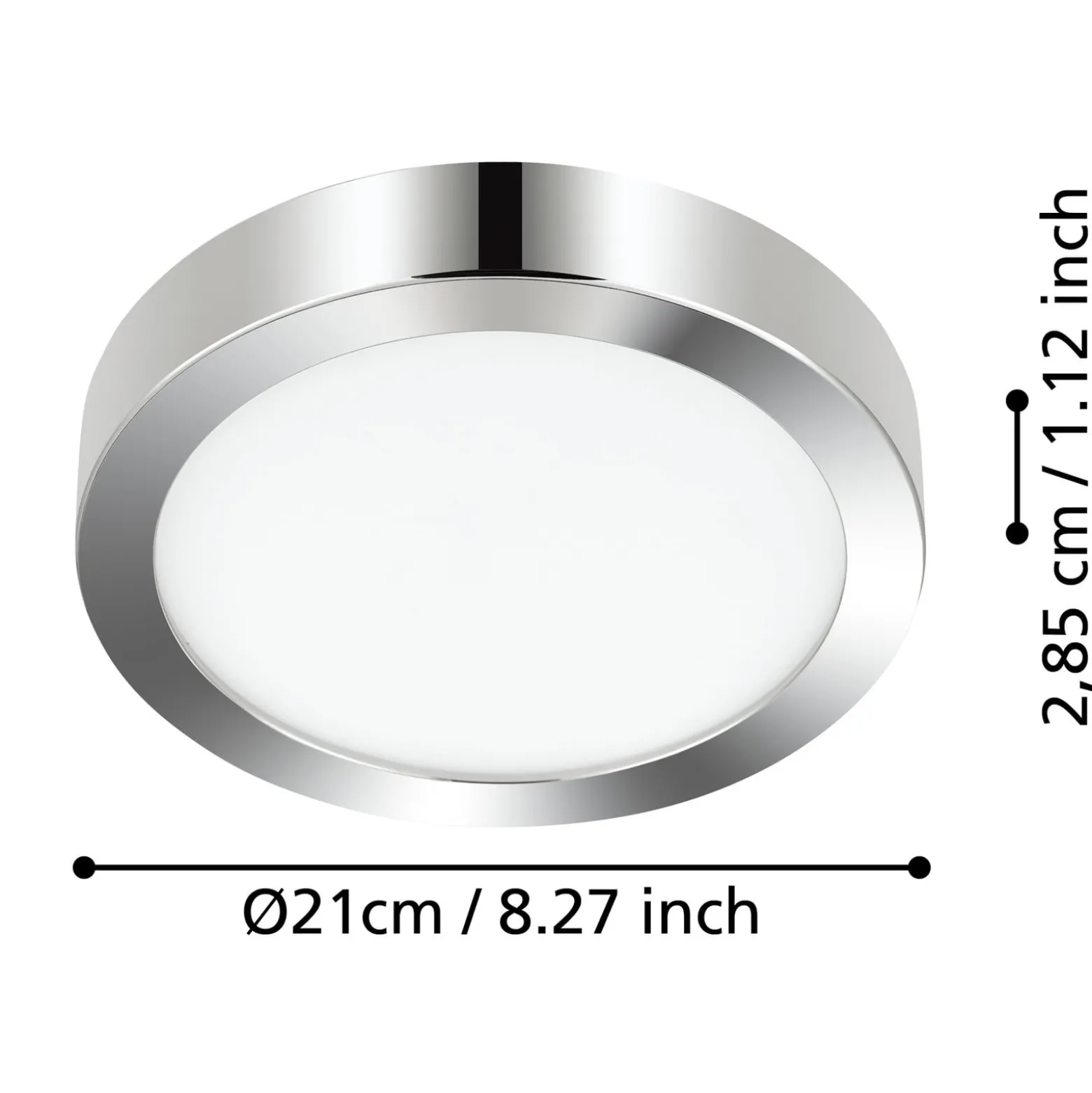 LED kattovalaisin Fueva 5 IP44 3000K kromi Ø21cm Ø21cm