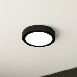 LED kattovalaisin Fueva 5 IP44 3000K musta Ø16cm Ø16cm