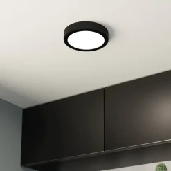 LED kattovalaisin Fueva 5 IP44 3000K musta Ø16cm Ø16cm